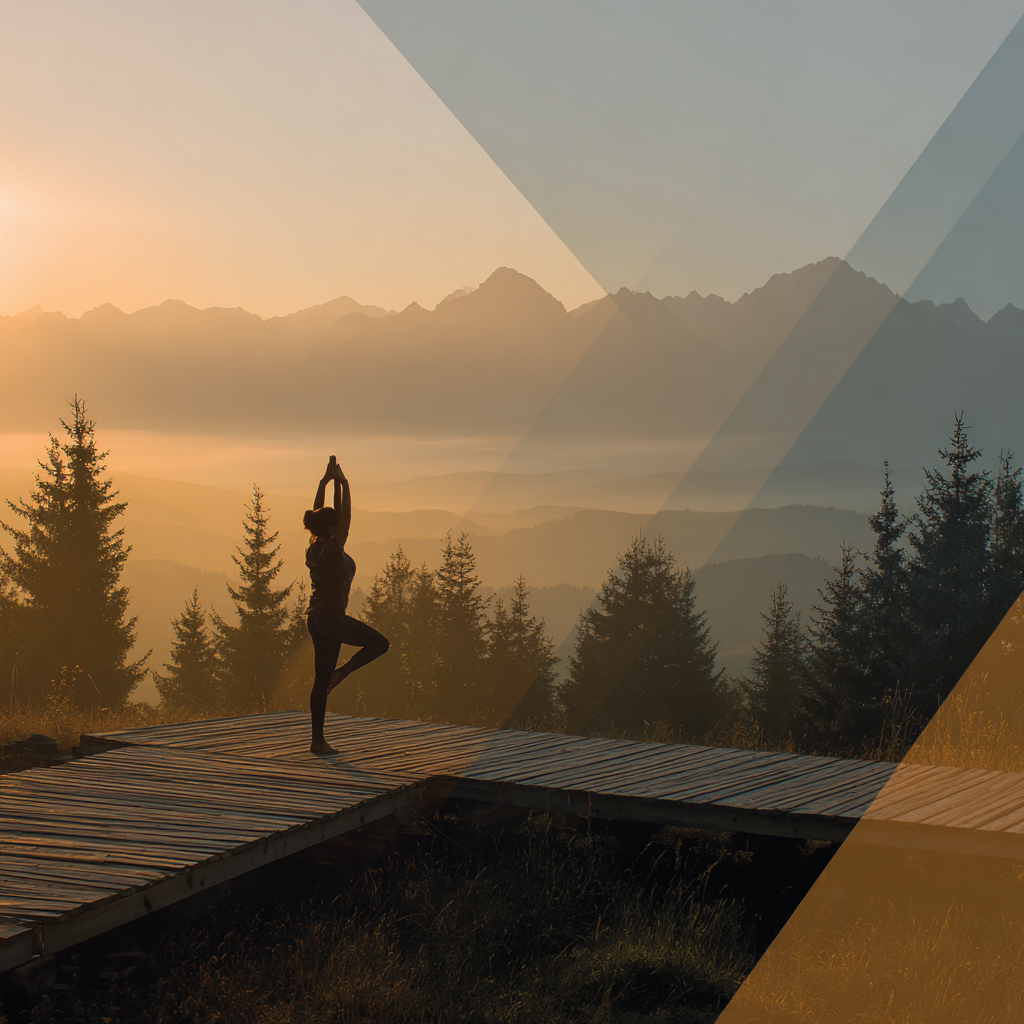 Жінка практикує йогу на природі